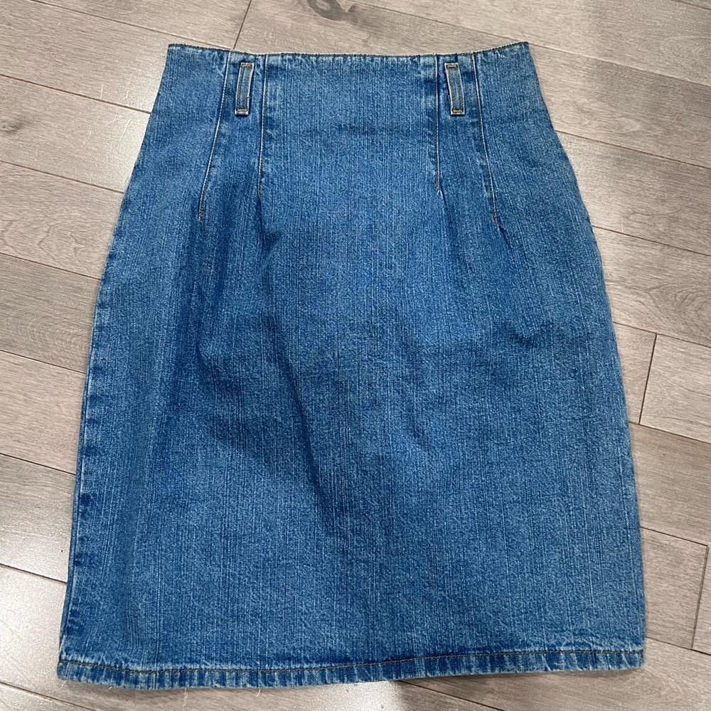 Vintage 90’s American Profile High Waist Denim Pencil Skirt, 100% Cotton, Size 6